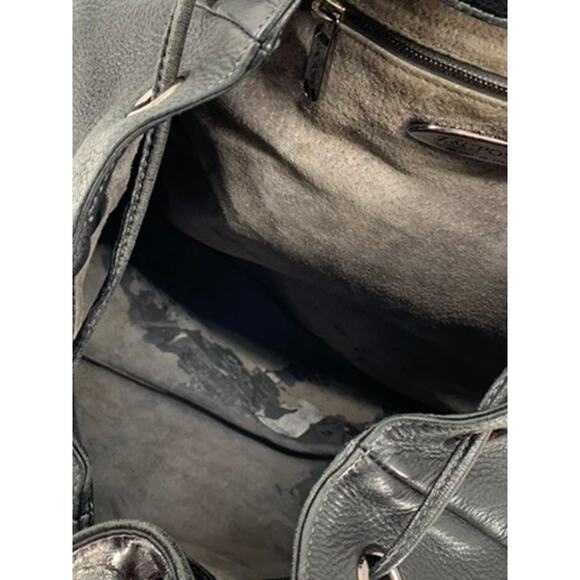 ZAC POSEN Women's Black Suede Herringbone Shoulder Bag - Picture 8 of 10